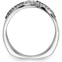 14K White Gold Diamond Ring with Blue and White Round Cut Diamonds - 0.62 Carat Total Diamond Weight by 0