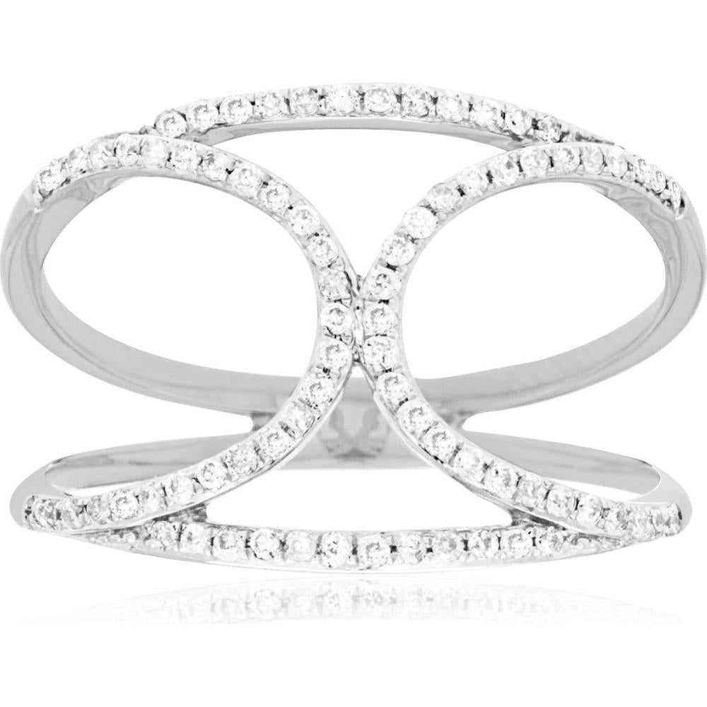 14K White Gold Diamond Ring with Milgrain Detail - 0.23 Carats Total Diamond Weight