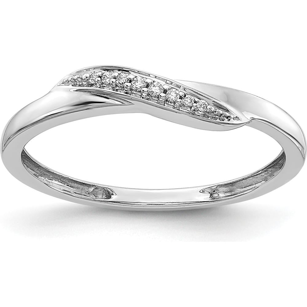 14K White Gold Diamond Ring with Natural Round Diamonds - 0.017 Carat Total Diamond Weight by 0
