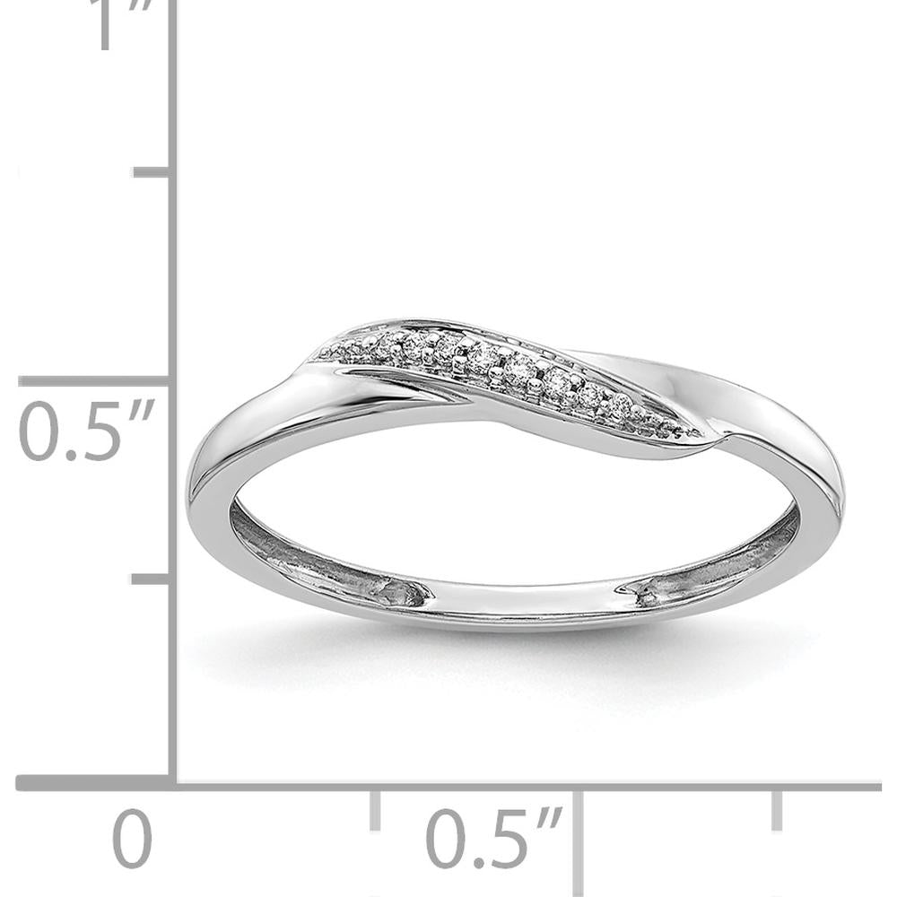 14K White Gold Diamond Ring with Natural Round Diamonds - 0.017 Carat Total Diamond Weight by 0