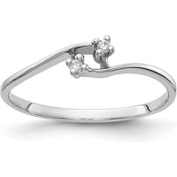 14K White Gold Diamond Ring with Round Diamonds - 0.012 Carat Total Diamond Weight by Monteluci Fine Jewelry