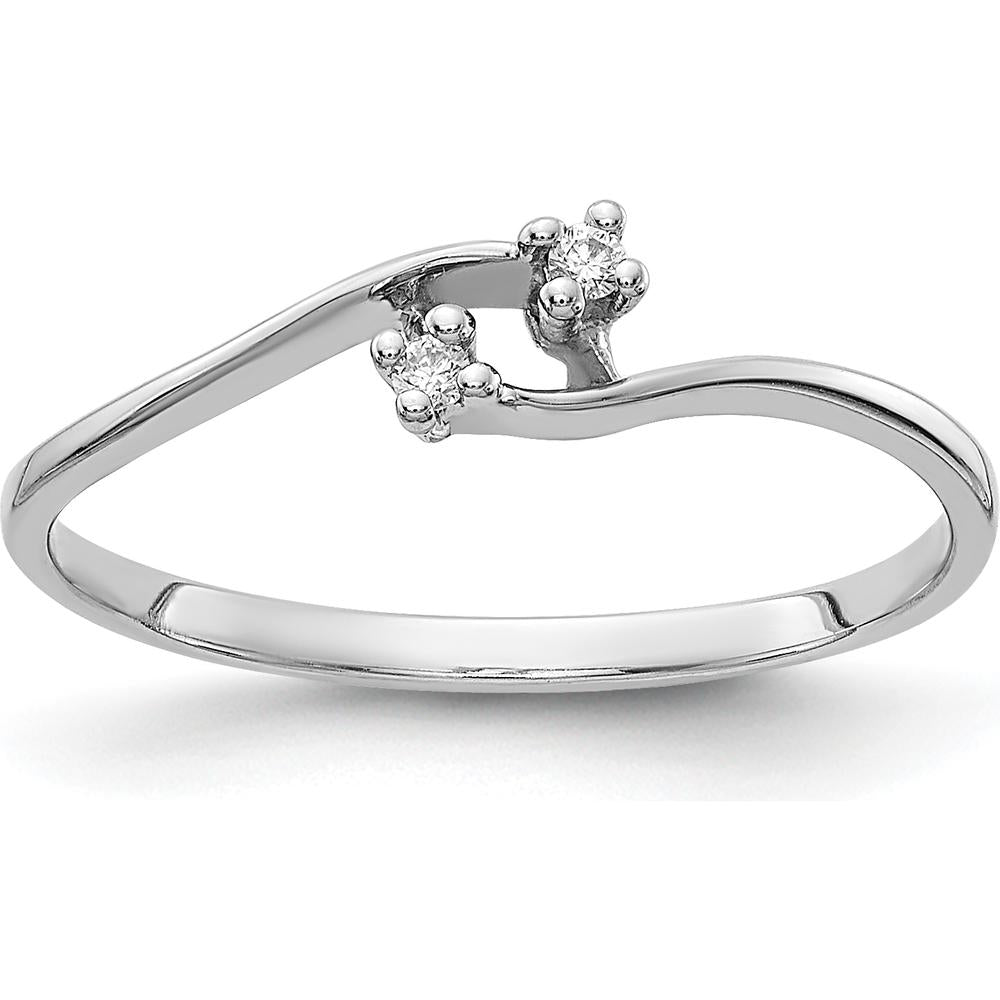 14K White Gold Diamond Ring with Round Diamonds - 0.012 Carat Total Diamond Weight by Monteluci Fine Jewelry