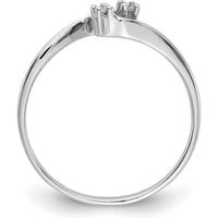 14K White Gold Diamond Ring with Round Diamonds - 0.012 Carat Total Diamond Weight by Monteluci Fine Jewelry