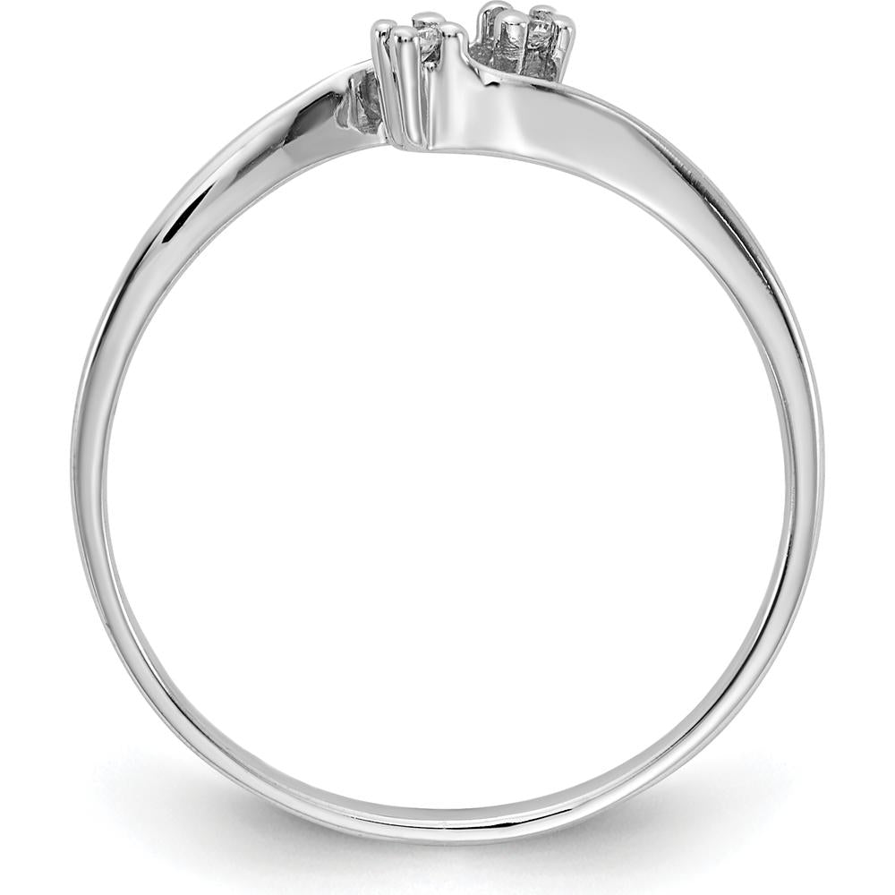 14K White Gold Diamond Ring with Round Diamonds - 0.012 Carat Total Diamond Weight by Monteluci Fine Jewelry