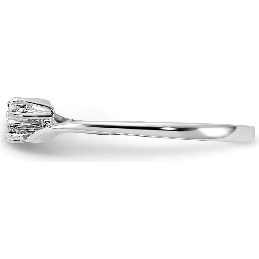 14K White Gold Diamond Ring with Round Diamonds - 0.012 Carat Total Diamond Weight by Monteluci Fine Jewelry