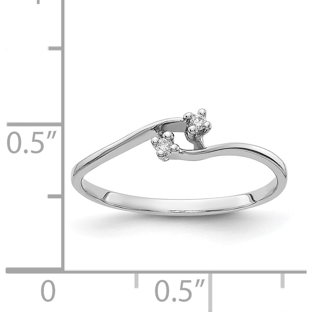 14K White Gold Diamond Ring with Round Diamonds - 0.012 Carat Total Diamond Weight by Monteluci Fine Jewelry