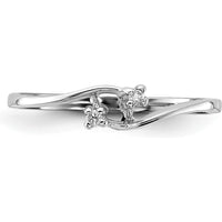 14K White Gold Diamond Ring with Round Diamonds - 0.012 Carat Total Diamond Weight by Monteluci Fine Jewelry