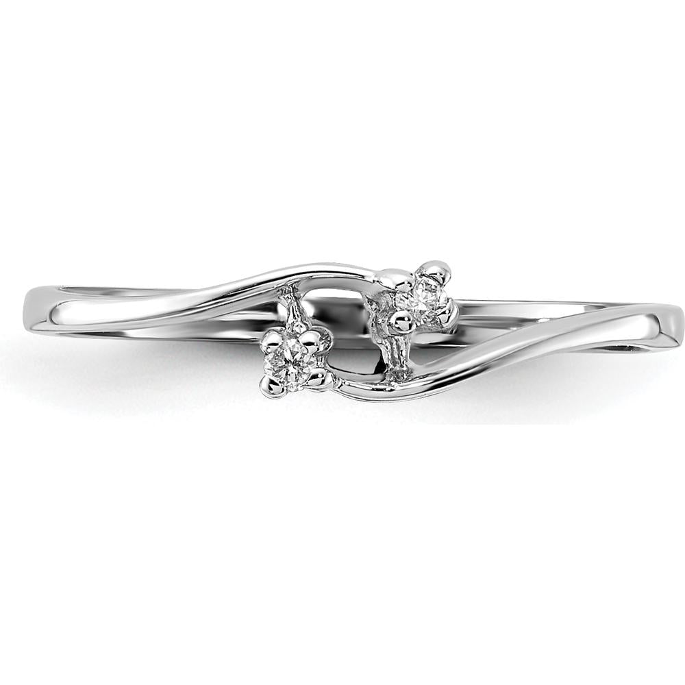 14K White Gold Diamond Ring with Round Diamonds - 0.012 Carat Total Diamond Weight by Monteluci Fine Jewelry