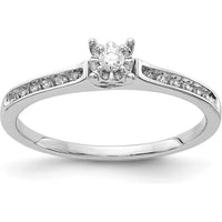 14K White Gold Diamond Ring with Round Diamonds - 0.05 Carat Total Diamond Weight by 0