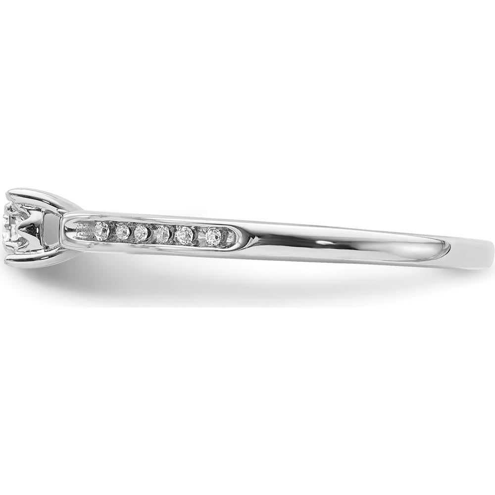 14K White Gold Diamond Ring with Round Diamonds - 0.05 Carat Total Diamond Weight by 0