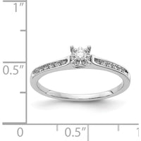 14K White Gold Diamond Ring with Round Diamonds - 0.05 Carat Total Diamond Weight by 0