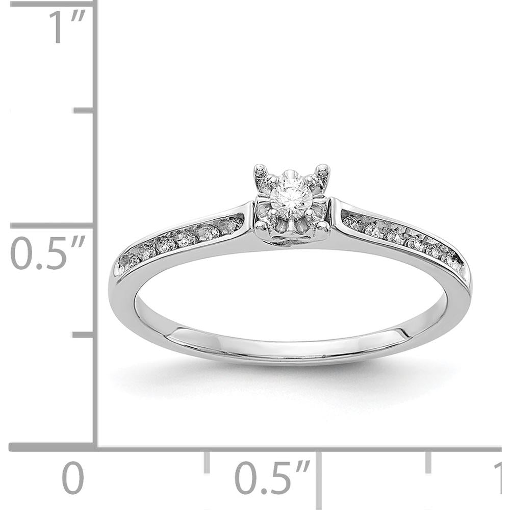 14K White Gold Diamond Ring with Round Diamonds - 0.05 Carat Total Diamond Weight by 0