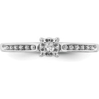 14K White Gold Diamond Ring with Round Diamonds - 0.05 Carat Total Diamond Weight by 0