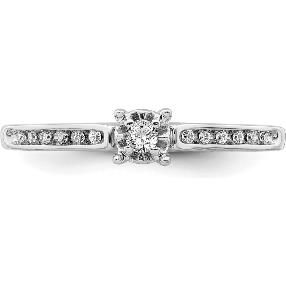 14K White Gold Diamond Ring with Round Diamonds - 0.05 Carat Total Diamond Weight by 0