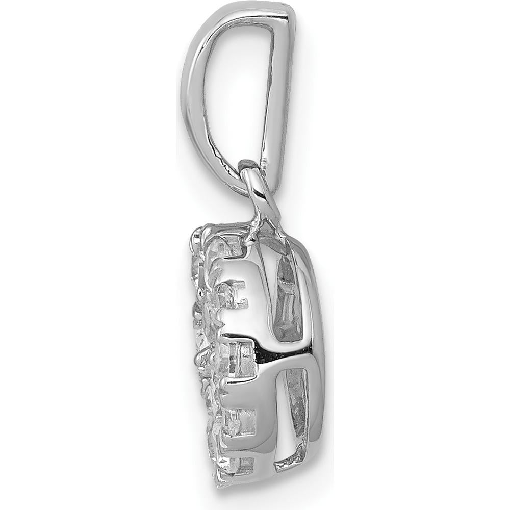 14K White Gold Diamond Round Cluster Pendant with Natural Diamonds - 0.20 Carat Total Diamond Weight by Monteluci Fine Jewelry