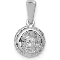 14K White Gold Diamond Round Cluster Pendant with Natural Diamonds - 0.20 Carat Total Diamond Weight by Monteluci Fine Jewelry
