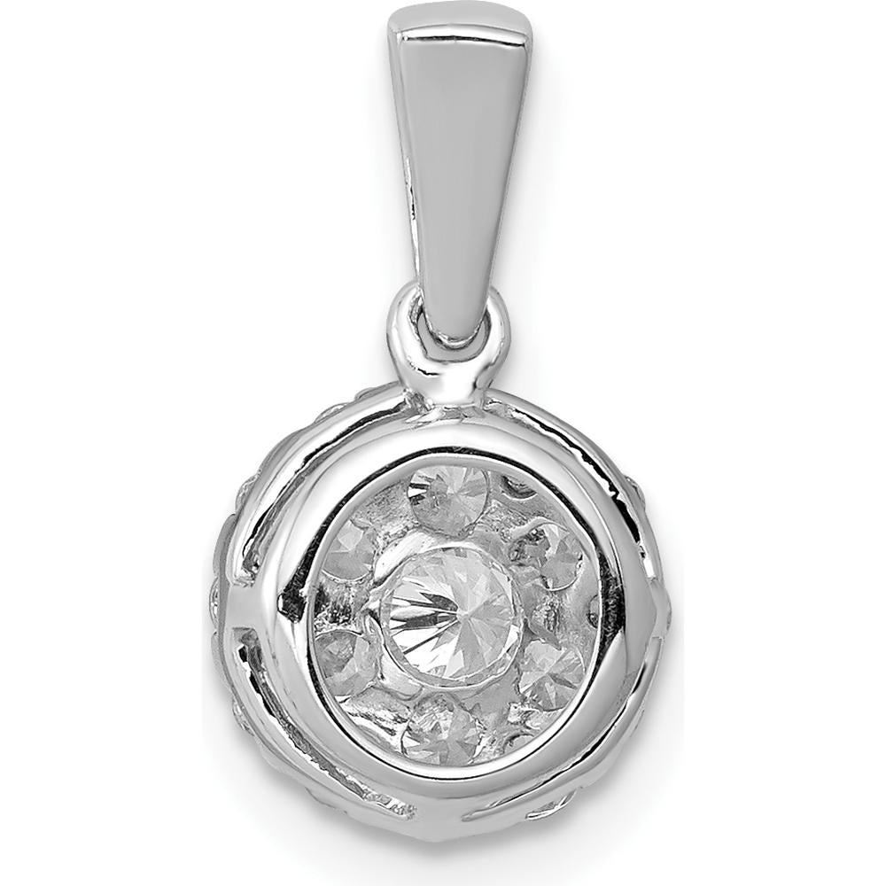 14K White Gold Diamond Round Cluster Pendant with Natural Diamonds - 0.20 Carat Total Diamond Weight by Monteluci Fine Jewelry