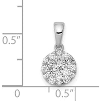 14K White Gold Diamond Round Cluster Pendant with Natural Diamonds - 0.20 Carat Total Diamond Weight by Monteluci Fine Jewelry