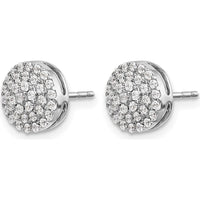 14K White Gold Diamond Round Cluster Post Earrings - 0.50 Carat Total Diamond Weight by Monteluci Fine Jewelry