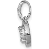 14K White Gold Diamond Round Halo Cluster Pendant - 0.25 Carat Total Diamond Weight by Monteluci Fine Jewelry