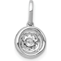 14K White Gold Diamond Round Halo Cluster Pendant - 0.25 Carat Total Diamond Weight by Monteluci Fine Jewelry