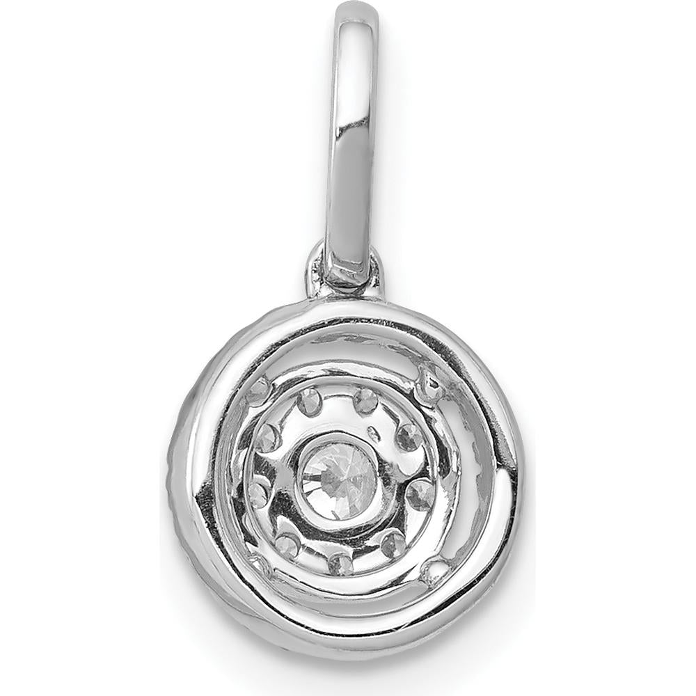 14K White Gold Diamond Round Halo Cluster Pendant - 0.25 Carat Total Diamond Weight by Monteluci Fine Jewelry