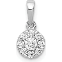 14K White Gold Diamond Round Halo Pendant - 0.12 Carat Total Diamond Weight by Monteluci Fine Jewelry