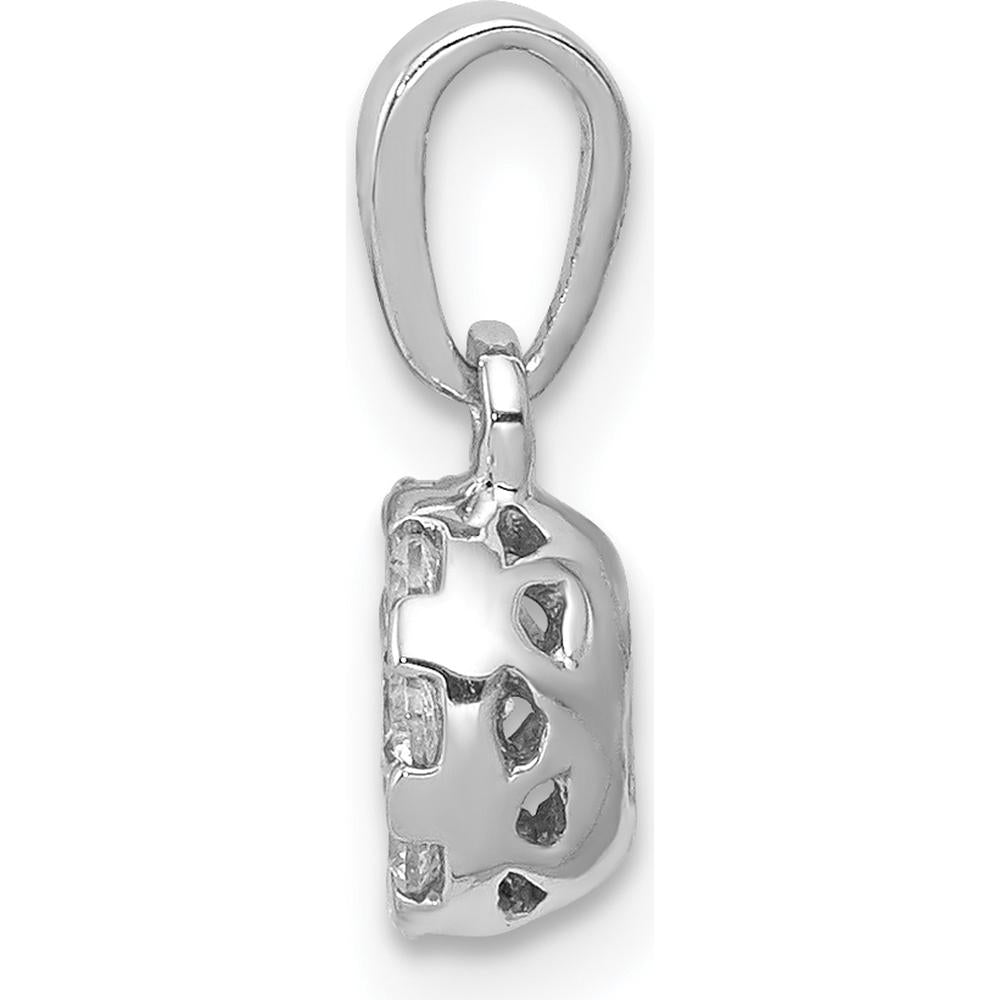 14K White Gold Diamond Round Halo Pendant - 0.12 Carat Total Diamond Weight by Monteluci Fine Jewelry