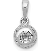 14K White Gold Diamond Round Halo Pendant - 0.12 Carat Total Diamond Weight by Monteluci Fine Jewelry