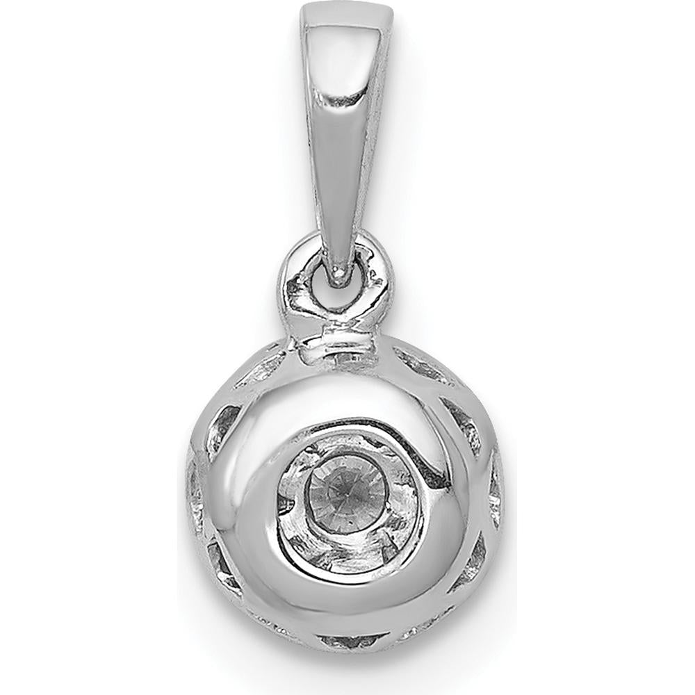 14K White Gold Diamond Round Halo Pendant - 0.12 Carat Total Diamond Weight by Monteluci Fine Jewelry