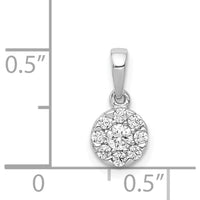 14K White Gold Diamond Round Halo Pendant - 0.12 Carat Total Diamond Weight by Monteluci Fine Jewelry