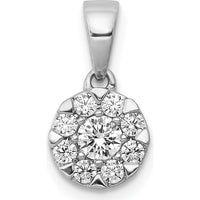 14K White Gold Diamond Round Halo Pendant with 0.33 Carat Total Diamond Weight by Monteluci Fine Jewelry