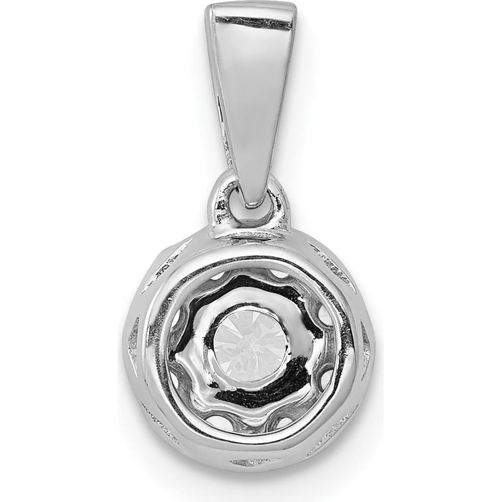 14K White Gold Diamond Round Halo Pendant with 0.33 Carat Total Diamond Weight by Monteluci Fine Jewelry