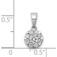 14K White Gold Diamond Round Halo Pendant with 0.33 Carat Total Diamond Weight by Monteluci Fine Jewelry