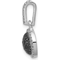 14K White Gold Diamond Round Halo Pendant with 1/3 Carat Black and White Diamonds by Monteluci Fine Jewelry