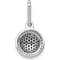14K White Gold Diamond Round Halo Pendant with 1/3 Carat Black and White Diamonds by Monteluci Fine Jewelry