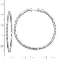 14K White Gold Diamond Round Hoop Earrings with 156 Prong-Set Round Diamonds - 0.95 Carat Total Diamond Weight by Monteluci Fine Jewelry