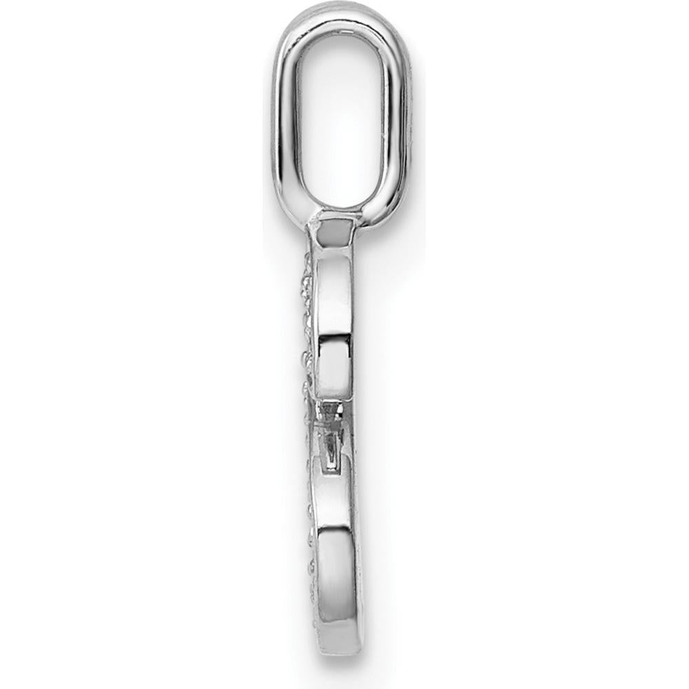 14K White Gold Diamond S Initial Pendant - 0.15 Carat Total Diamond Weight by Oro Pregiato