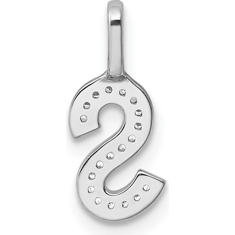 14K White Gold Diamond S Initial Pendant - 0.15 Carat Total Diamond Weight by Oro Pregiato