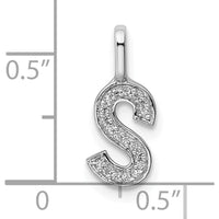 14K White Gold Diamond S Initial Pendant - 0.15 Carat Total Diamond Weight by Oro Pregiato