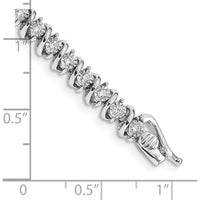 14K White Gold Diamond S-Link 7" Tennis Bracelet - 1 Carat Total Diamond Weight by Monteluci Fine Jewelry