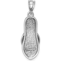 14K White Gold Diamond Sandal Pendant with Rhodium Plating - 0.040 Carat Total Diamond Weight by Oro Pregiato