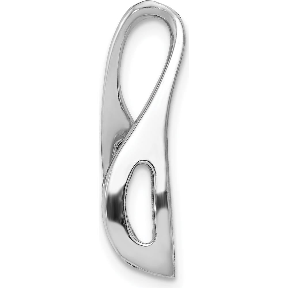 14K White Gold Diamond Semi-Mount Pendant Slide with Channel Set Round Diamonds - 0.06 Carat Total Diamond Weight by Monteluci Fine Jewelry