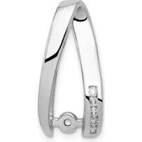 14K White Gold Diamond Semi-Mount Pendant Slide with Channel Set Round Diamonds - 0.06 Carat Total Diamond Weight by Monteluci Fine Jewelry