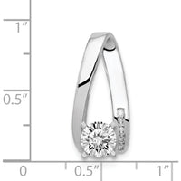 14K White Gold Diamond Semi-Mount Pendant Slide with Channel Set Round Diamonds - 0.06 Carat Total Diamond Weight by Monteluci Fine Jewelry