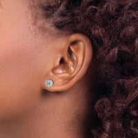 14K White Gold Diamond Semi-Mount Stud Earrings with 16 Round Diamonds - 0.15 Carat Total Diamond Weight by Monteluci Fine Jewelry