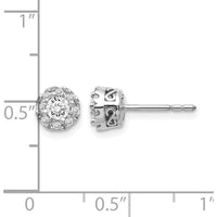 14K White Gold Diamond Semi-Mount Stud Earrings with 16 Round Diamonds - 0.15 Carat Total Diamond Weight by Monteluci Fine Jewelry