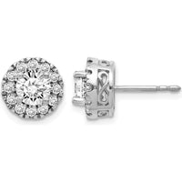 14K White Gold Diamond Semi-Mount Stud Earrings with Round Diamonds - 1.0 Carat Total Diamond Weight by Monteluci Fine Jewelry