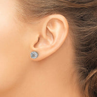 14K White Gold Diamond Semi-Mount Stud Earrings with Round Diamonds - 1.0 Carat Total Diamond Weight by Monteluci Fine Jewelry
