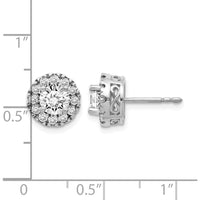 14K White Gold Diamond Semi-Mount Stud Earrings with Round Diamonds - 1.0 Carat Total Diamond Weight by Monteluci Fine Jewelry